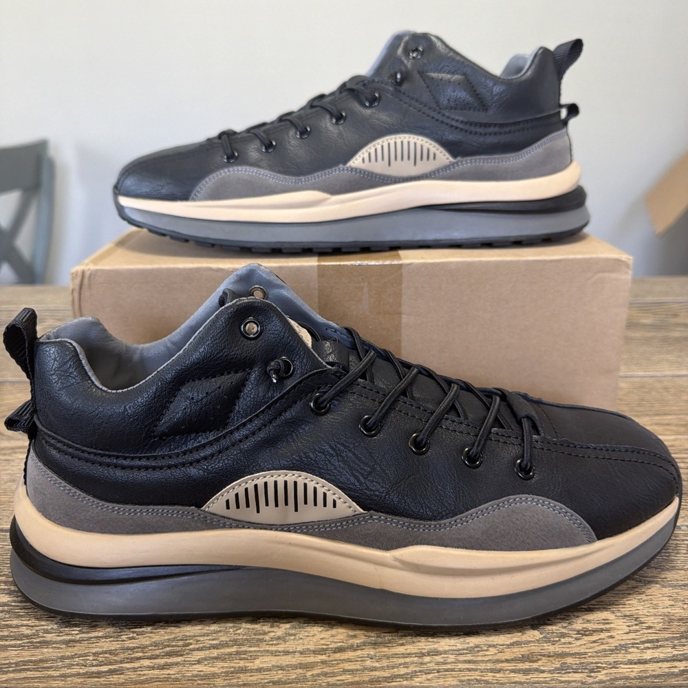 Men's Black Beige Shoes By Jeans‎ Size 45 US Size 11.5 New In Box